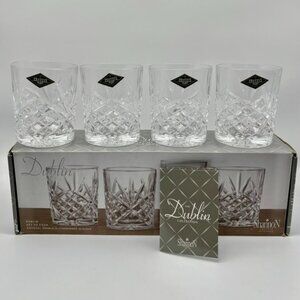 Shannon Crystal by Godinger Dublin Collection Dbl Old Fashioned Glasses Set Of 4